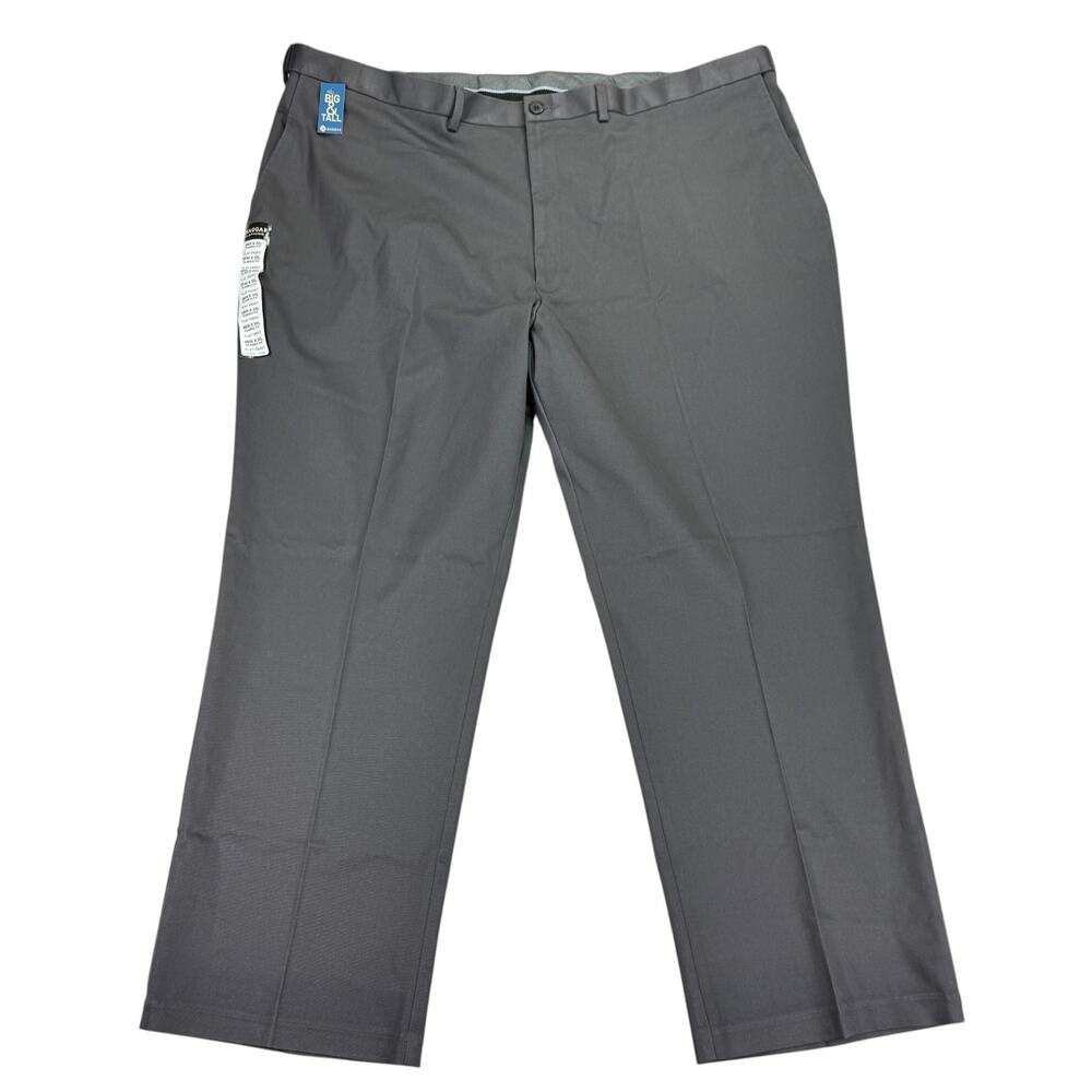 Haggar Mens Premium No Iron Classic Fit Stretch Dress Pants Dark Gray 46x30